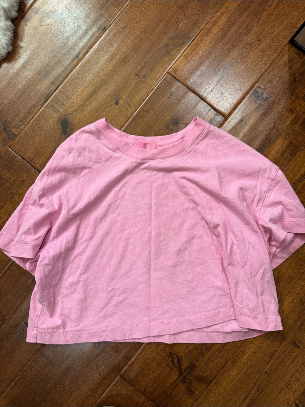 nuuds Pink Cropped Crewneck T‑Shirt